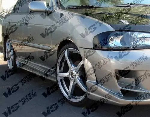 2000-2003 Nissan Sentra 4 doors BALLISTIX Style FRP Primer Side Skirts-1