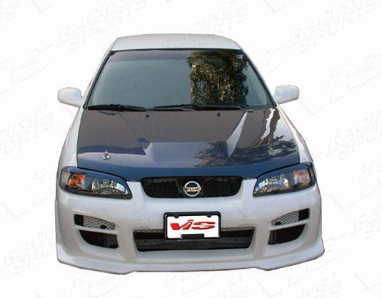 2000-2003 Nissan Sentra 4 doors OCTANE Style FRP Primer Front Bumper-2