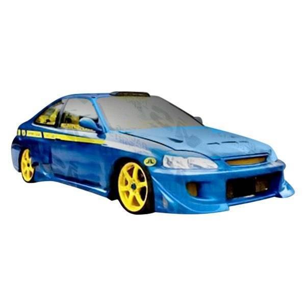 2001-2003 Honda Civic 2 doors 4 doors BATTLE Z Style FRP Primer Front Bumper-1