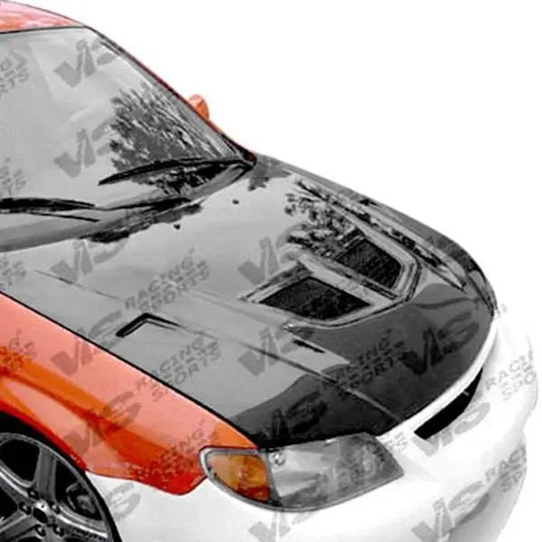 2001-2003 Mazda Protege 4 doors EVO Style Carbon Fiber Black Hood-2