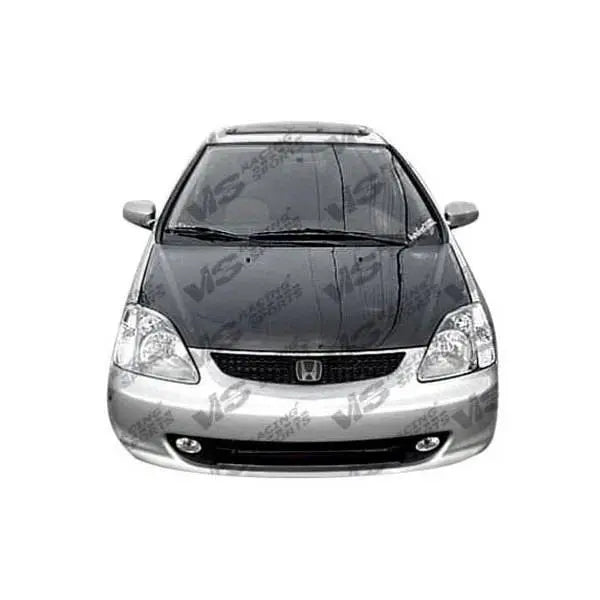 2002-2005 Honda Civic Hatchback OEM Style Carbon Fiber Black Hood-2