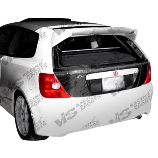 2002-2005 Honda Civic Hatchback TECHNO R Style FRP Primer Rear Lip-1