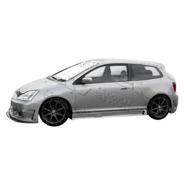 2002-2005 Honda Civic Hatchback TSC 3 Style FRP Primer Side Skirts-1