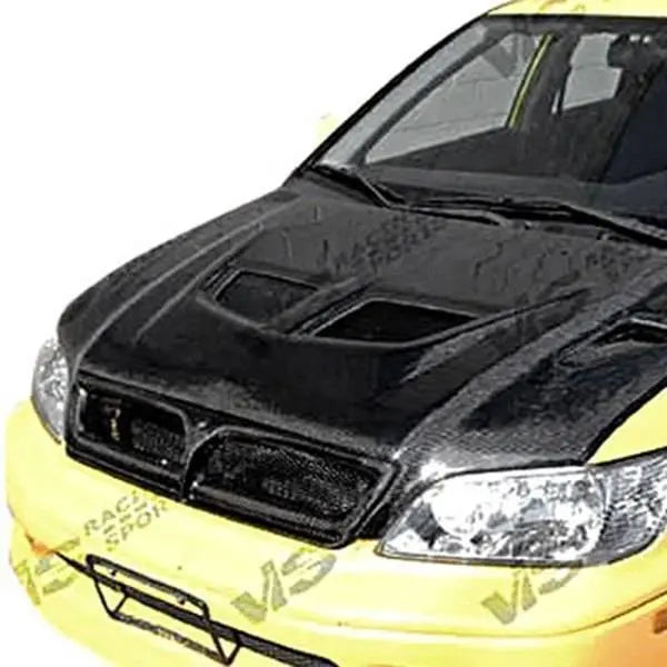 2002-2003 Mitsubishi Lancer 4 doors EVO Style Carbon Fiber Black Hood-1