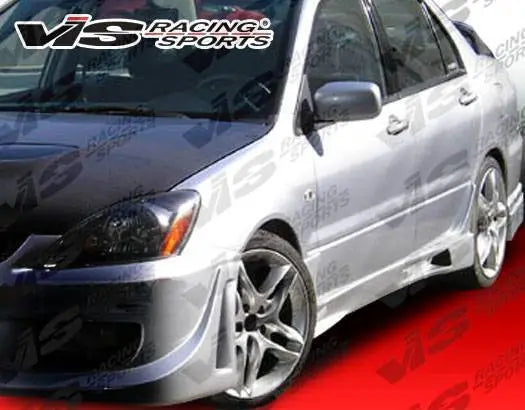 2002-2007 Mitsubishi Lancer 4 doors RALLY Style FRP Primer Side Skirts-2