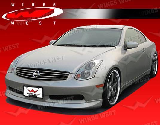 2003-2007 Infiniti G35 2 doors POLYURETHANE Black Front Lip-1