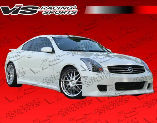 2003-2007 Infiniti G35 2 doors Kuruma Z Style POLYURETHANE Black Front Bumper-1