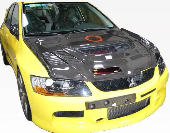 2003-2005 Mitsubishi EVO 8 4 doors JC Style Carbon Fiber Black Hood-2