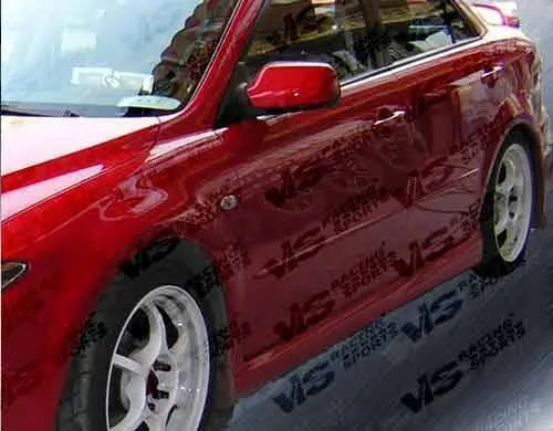 2003-2007 Mazda 6 4 doors CYBER Style FRP Primer Side Skirts-2