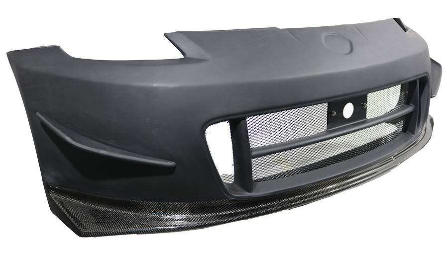 2003-2008 Nissan 350Z 2 doors TECHNO R 2 Style FRP Carbon Fiber Black Front Bumper-1