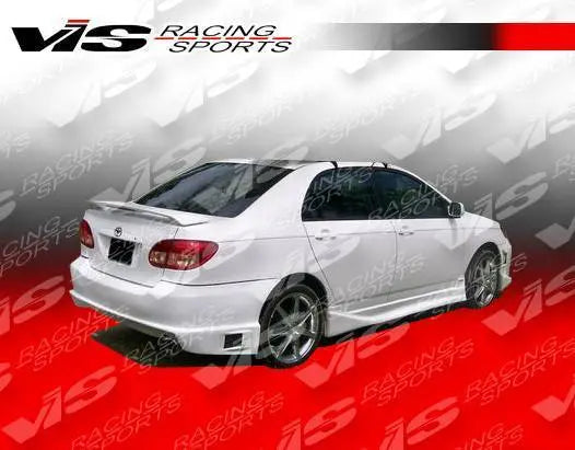 2003-2008 Toyota Corolla 4 doors STRIKER Style FRP Primer Side Skirts-2