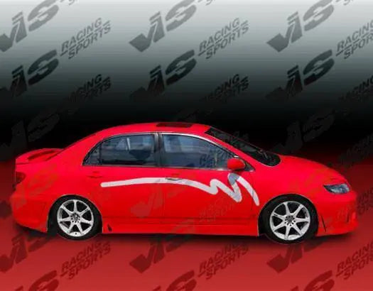 2003-2008 Toyota Corolla 4 doors TSC 3 Style FRP Primer Side Skirts-2