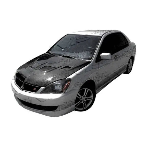 2004-2007 Mitsubishi Lancer 4 doors EVO Style Carbon Fiber Black Hood-1