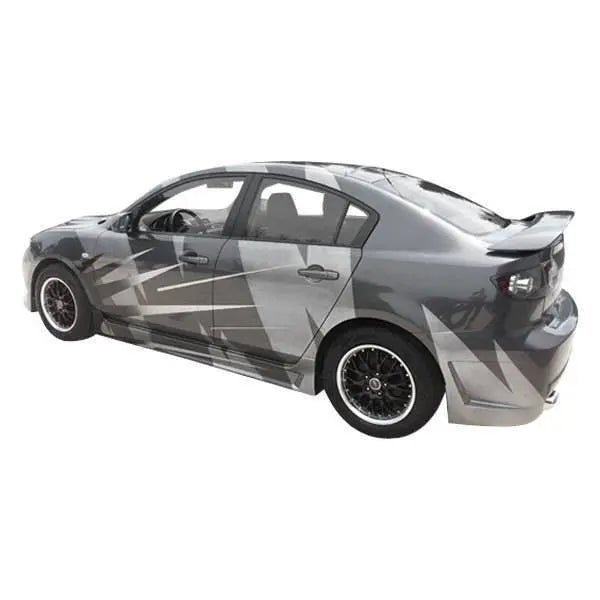 2004-2009 Mazda 3 Hatchback 4 doors TSC 3 Style FRP Primer Side Skirts-1