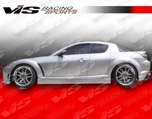 2004-2008 Mazda RX8 2 doors WINGS Style FRP Primer Side Skirts-1