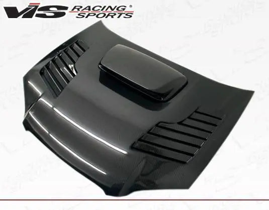 2004-2005 Subaru WRX 4 doors TRACER Style Carbon Fiber Black Hood-4