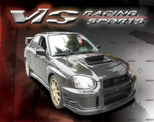 2004-2005 Subaru WRX 4 doors V Line Style Carbon Fiber Black Hood-3