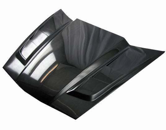 2005-2013 Chevrolet Corvette 2 doors SCV Style Carbon Fiber Black Hood-1