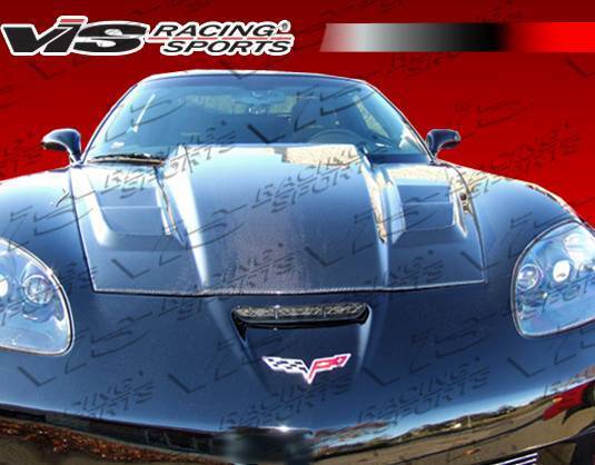 2005-2013 Chevrolet Corvette 2 doors SCV Style Carbon Fiber Black Hood-2