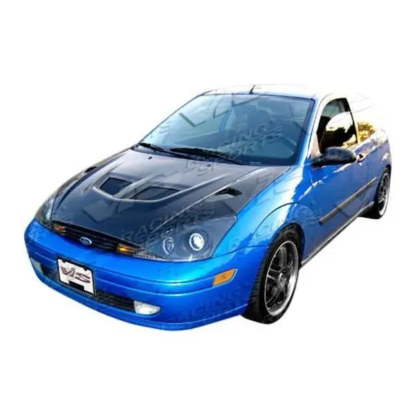 2005-2007 Ford Focus 2 doors 4 doors EVO Style Carbon Fiber Black Hood-1
