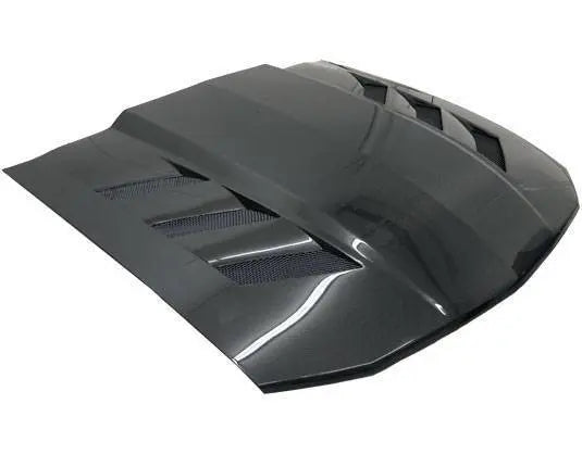 2005-2009 Ford Mustang 2 doors AMS Style Carbon Fiber Black Hood-1