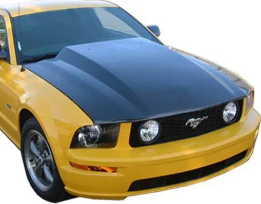 2005-2009 Ford Mustang 2 doors Cowl Induction Style Carbon Fiber Black Hood-1