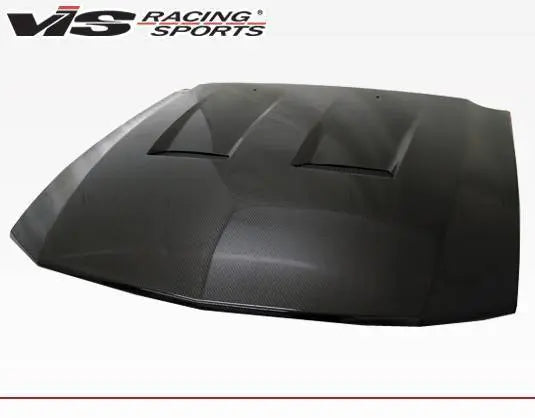 2005-2009 Ford Mustang 2 doors Heat Extractor Style Carbon Fiber Black Hood-1