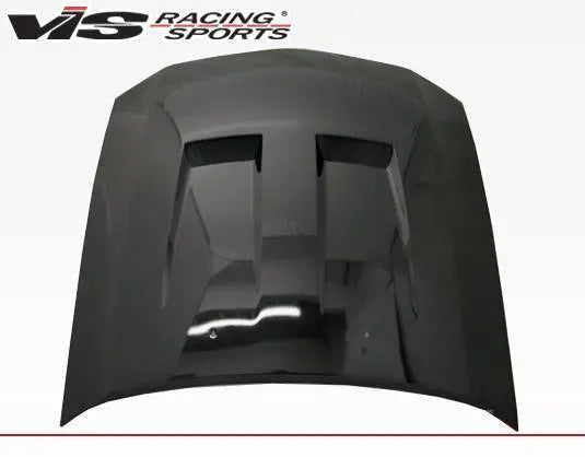 2005-2009 Ford Mustang 2 doors Heat Extractor Style Carbon Fiber Black Hood-2