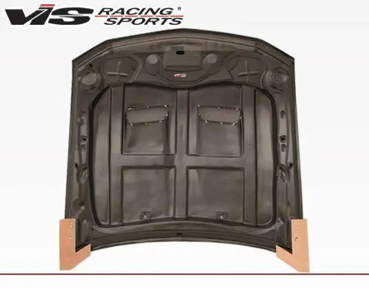 2005-2009 Ford Mustang 2 doors Heat Extractor Style Carbon Fiber Black Hood-4
