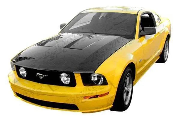 2005-2009 Ford Mustang 2 doors OEM Style Carbon Fiber Black Hood-2
