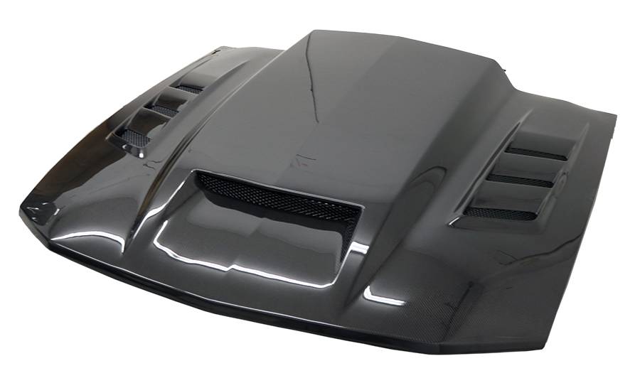 2005-2009 Ford Mustang 2 doors TERMINATOR Style Double Sided Carbon Fiber Carbon Fiber Black Hood-2