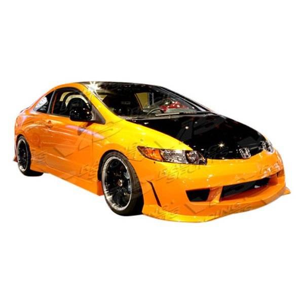 2006-2008 Honda Civic 2 doors TECHNO R 2 Style FRP Primer Full Kit-1