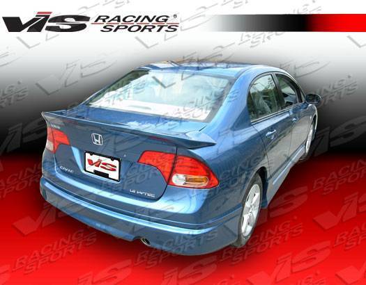 2006-2008 Honda Civic 4 doors FUZION Style FRP Primer Rear Lip-1