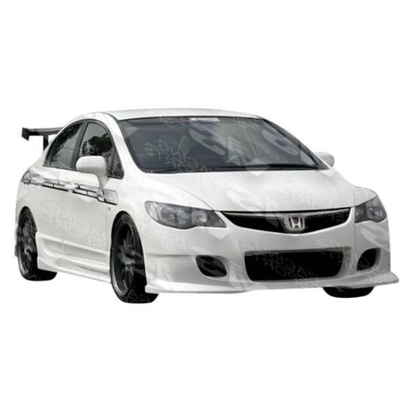 2006-2011 Honda Civic JDM 4 doors WINGS Style FRP Primer Front Bumper-1