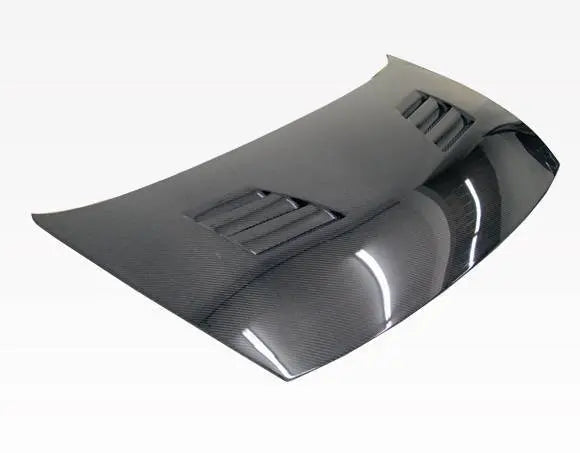 2006-2011 Honda Civic 4 doors TECHNO R Style Carbon Fiber Black Hood-1