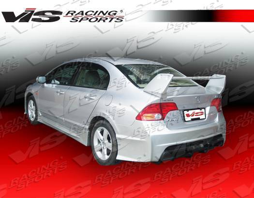 2006-2011 Honda Civic 4 doors TECHNO R 2 Style FRP Primer Rear Bumper-3