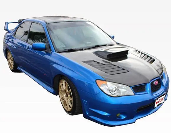 2006-2007 Subaru WRX 4 doors TRACER Style Carbon Fiber Black Hood-3