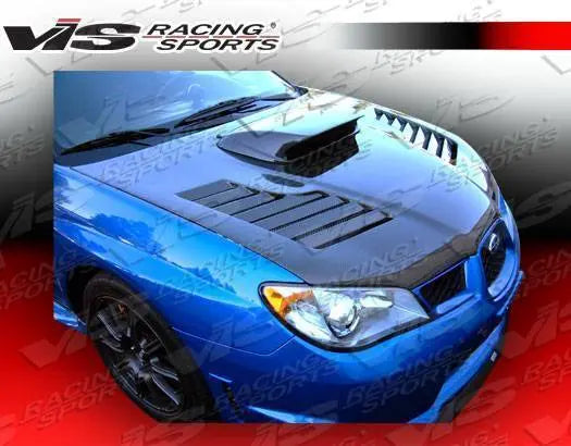 2006-2007 Subaru WRX 4 doors TRACER Style Carbon Fiber Black Hood-5