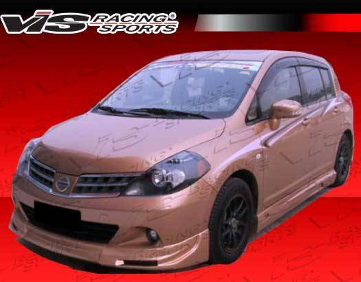 2007-2011 Nissan Versa 4 doors POLYURETHANE Black Front Lip-1