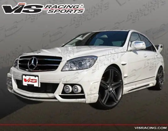 2008-2014 Mercedes C Class W204 4 doors VIP Style FRP Primer Side Skirts-1