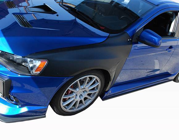 2008-2015 Mitsubishi EVO 10 FVS Style FRP Carbon Fiber Black Fenders-2