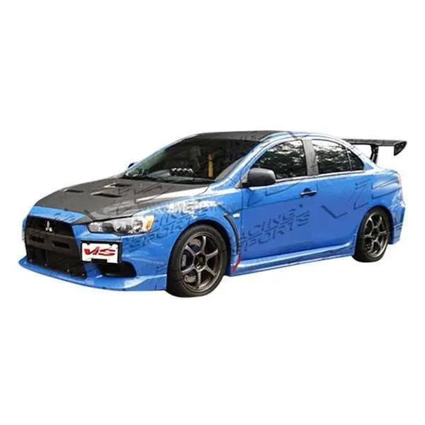 2008-2013 Mitsubishi Lancer 4 doors EVO X Style FRP Primer Side Skirts-1