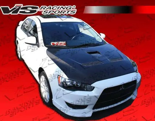 2008-2017 Mitsubishi Lancer 4 doors EVO 10 Style Carbon Fiber Black Hood-4