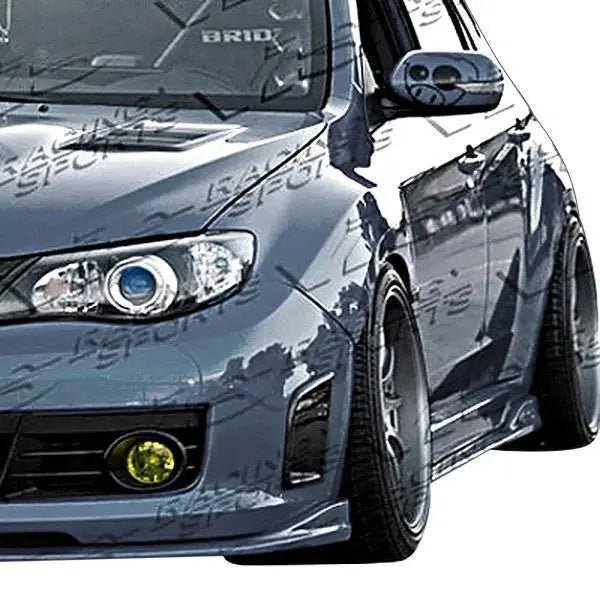 2008-2014 Subaru WRX 4 doors Z Speed Style FRP Primer Side Skirts-2