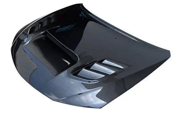 2008-2014 Subaru WRX Hatchback 4 doors Carbon Fiber Black Hood-1