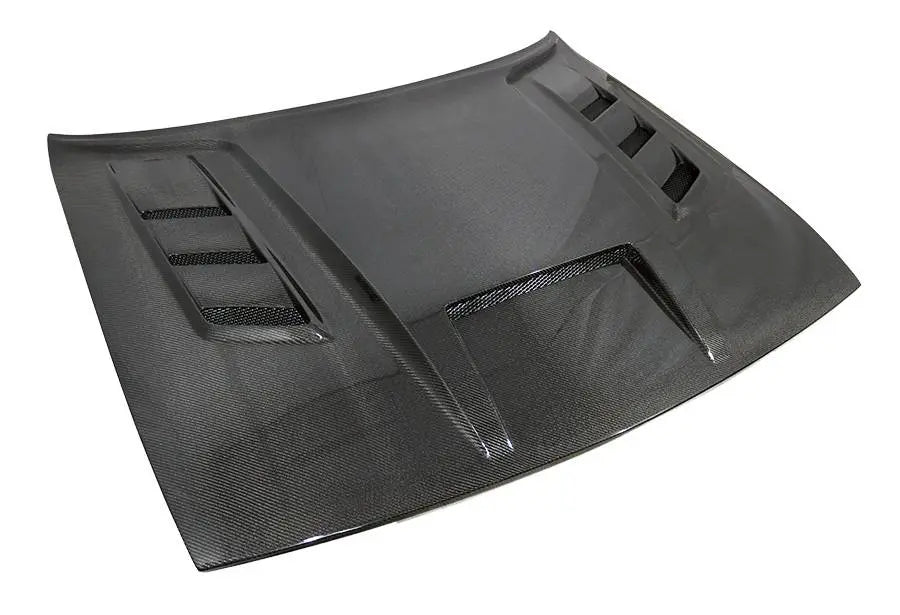2008-2022 Dodge Challenger 2 doors TERMINATOR Style Double Sided Carbon Fiber Carbon Fiber Black Hood-2