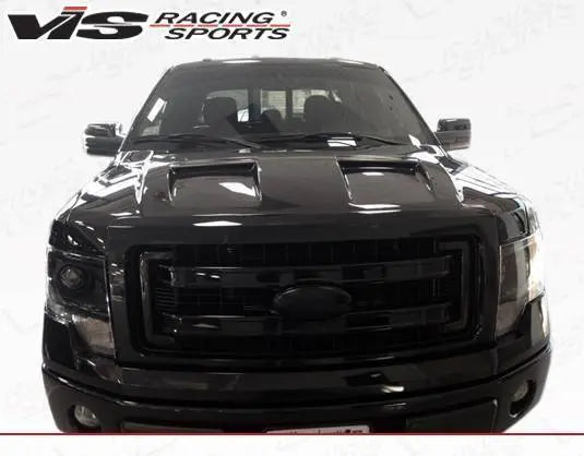2009-2014 Ford F150 2 doors 4 doors DS Style Carbon Fiber Black Hood-5