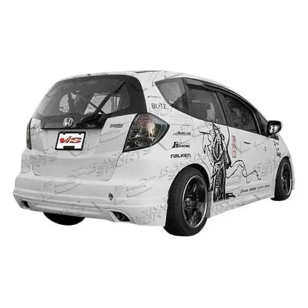 2009-2013 Honda Fit TECHNO R Style FRP Primer Side Skirts-1