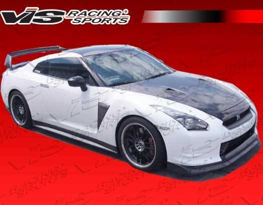 2009-2011 Nissan Skyline R35 GTR Double Sided Carbon Fiber Black Front Lip-3