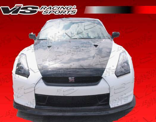 2009-2011 Nissan Skyline R35 GTR Double Sided Carbon Fiber Black Front Bumper-2